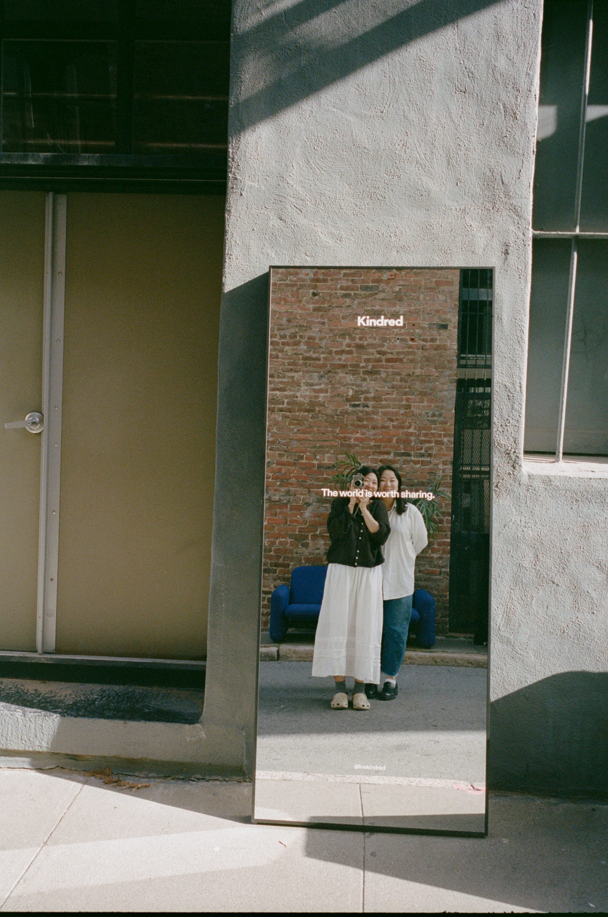 Kara and Meiwen, our brilliant brand designers, posing with our custom mirror. All photography in this post is courtesy of the talented Meiwen See. Thank you, Meiwen!